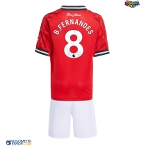 Otroški Nogometni dresi Manchester United Bruno Fernandes #8 Domači 2025-26 Kratek Rokav (+ Kratke hlače)